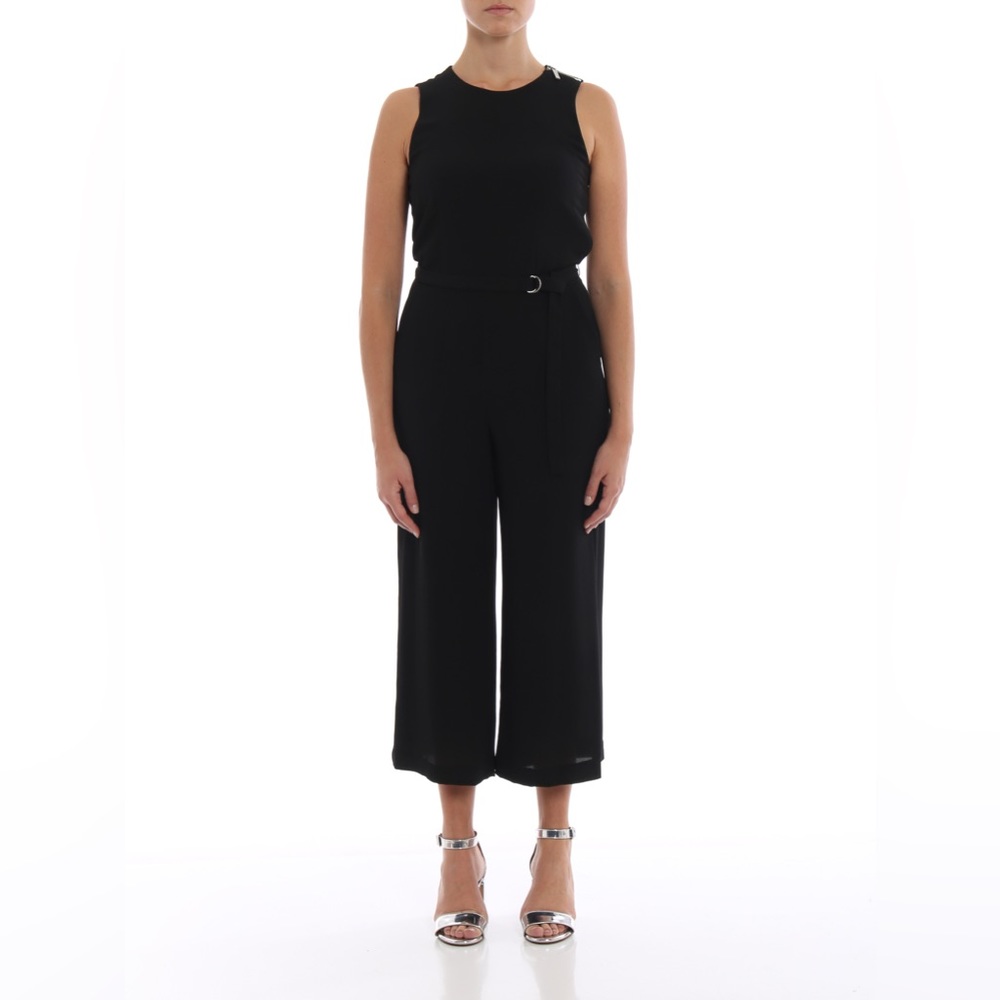 Black cropped jumpsuit